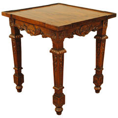 Italian Neoclassical Style Early 20th Century Carved Walnut Drinks Table