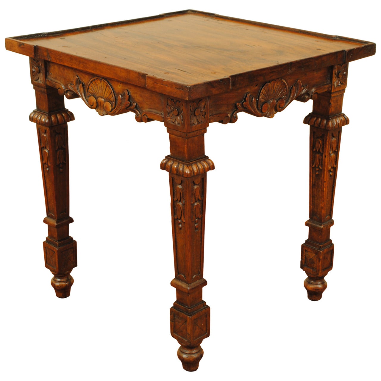 Italian Neoclassical Style Early 20th Century Carved Walnut Drinks Table