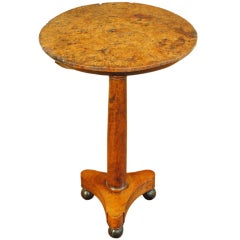 Early 19th Cen. French Empire Walnut and Burl Walnut Side Table