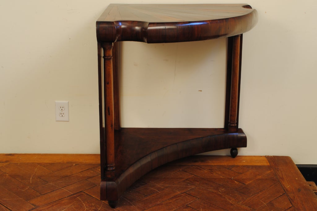 Early to Mid-19th Century Continental Mahogany and Fruitwood Corner Console 4