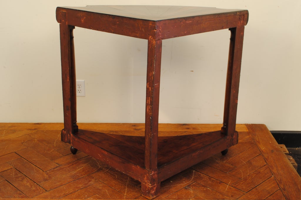 Early to Mid-19th Century Continental Mahogany and Fruitwood Corner Console 5