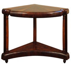 Early to Mid-19th Century Continental Mahogany and Fruitwood Corner Console