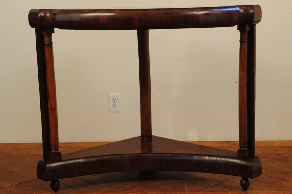 Early to Mid-19th Century Continental Mahogany and Fruitwood Corner Console 6