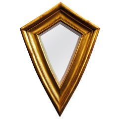 A French Neoclassical Mid 19th Century Shield Form Gilded Mirror