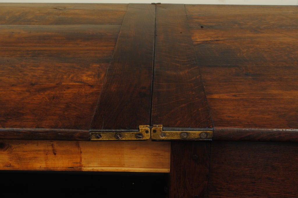 A French Turned Oak Mid 19th Century Fold-Over Dining Table 3