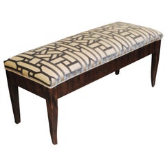 Italian Late Neoclassical Period Faux Painted Upholstered Bench