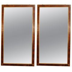 Tall Pr Italian Neoclassical, ca.1790, Walnut & Giltwood Mirrors