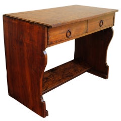 An Italian Baroque Pinewood Two Drawer Writing Desk