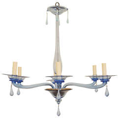 A Murano Blown Glass Chandelier, 6-Lights, 2nd Quarter 20th Century