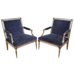 A Pair of Louis XVI Period Painted Fauteuils a la Reine, Last Quarter 18th C.