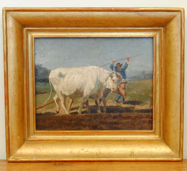 depicting a farmer tending to two cows pulling a plow

Please go to www.robuck.co to see our complete inventory.