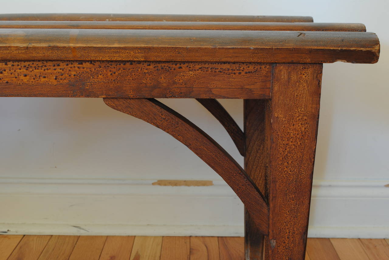 Long French Painted Wood Bench, Mid- to Late 19th Century 1