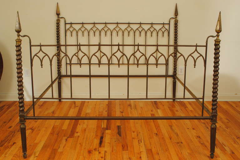 Gothic Revival An Italian Cast Brass Neo-Gothic Bedframe, Late 3rd Quarter 19th Century