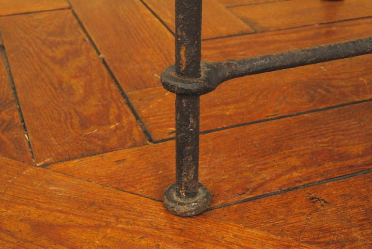 A Pair of French Wrought Iron and Scalloped Metal End Tables 3