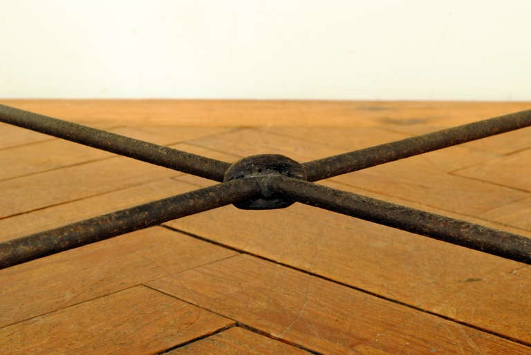 A Pair of French Wrought Iron and Scalloped Metal End Tables 4
