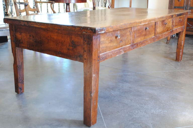 A Walnut Neoclassical Early 19th Century 8-drawer Coffee Table