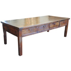 A Walnut Neoclassical Early 19th Century 8-drawer Coffee Table
