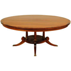 A Very Large English Regency Style Round Mahogany Dining Table