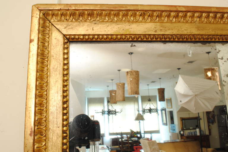 A French Louis XVI Period Giltwood and Painted Mirror In Excellent Condition In Atlanta, GA