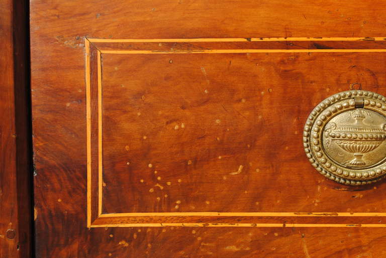 18th Century and Earlier Italian, Bolognese, Late Baroque Period Four-Drawer Walnut and Inlaid Commode