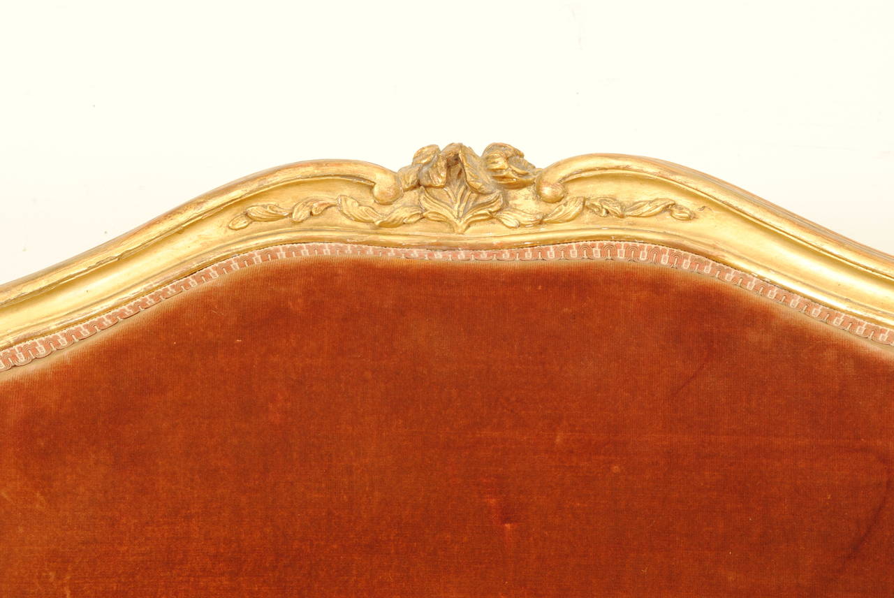 French Louis XV Style Giltwood and Upholstered Bergère, Late 19th Century 2