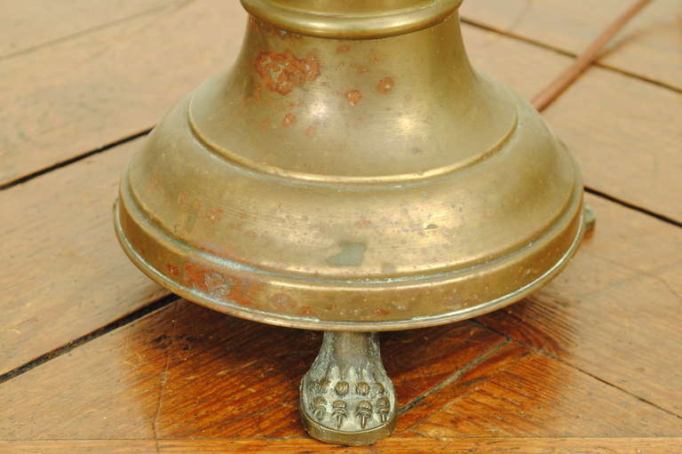 A Pair of Early 19th Century Italian Brass Pricket Table Lamps 5