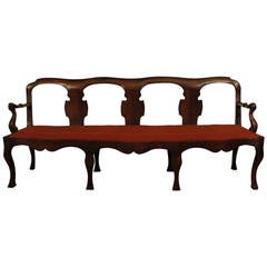 Venetian Late Baroque or Early Rococo Carved Walnut Divano