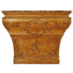 A Mid 18th Century Italian Giltwood Altarpiece as a Console with Marble Top