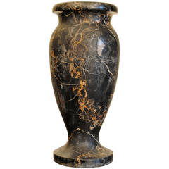 Italian Art Deco Period Large Solid Portoro Marble Urn 12