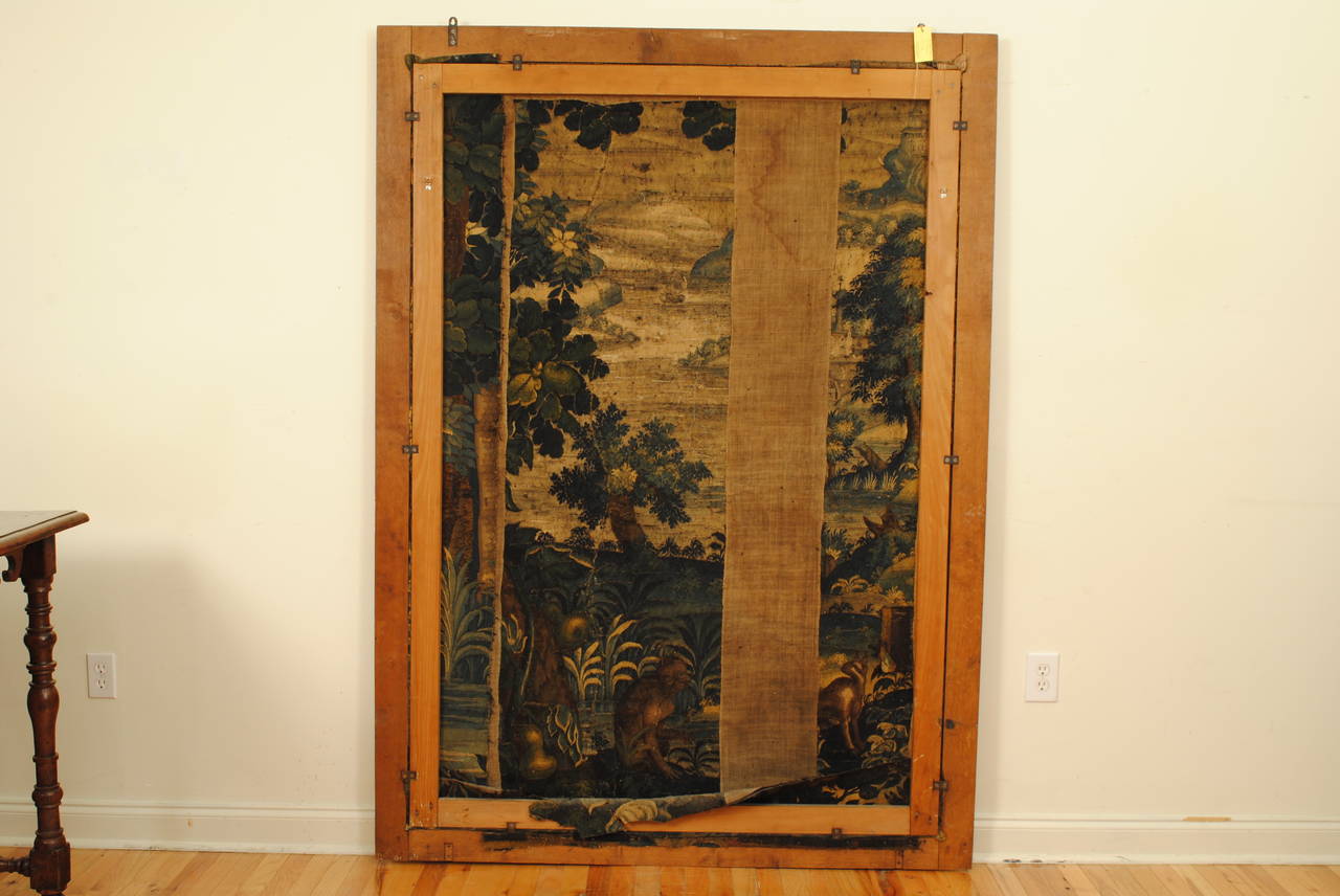 Large Framed Tapestry Fragment, France or Belgium, 18th Century 2