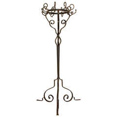 Massive Italian Wrought Iron Coat and Hat Stand