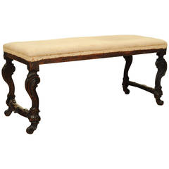 Italian Baroque Upholstered Bench, Early 18th Century and Later