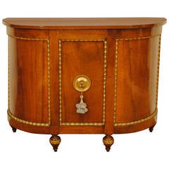 Antique Tuscan Neoclassic Fruitwood and Giltwood One-Door Credenza, Early 19th Century