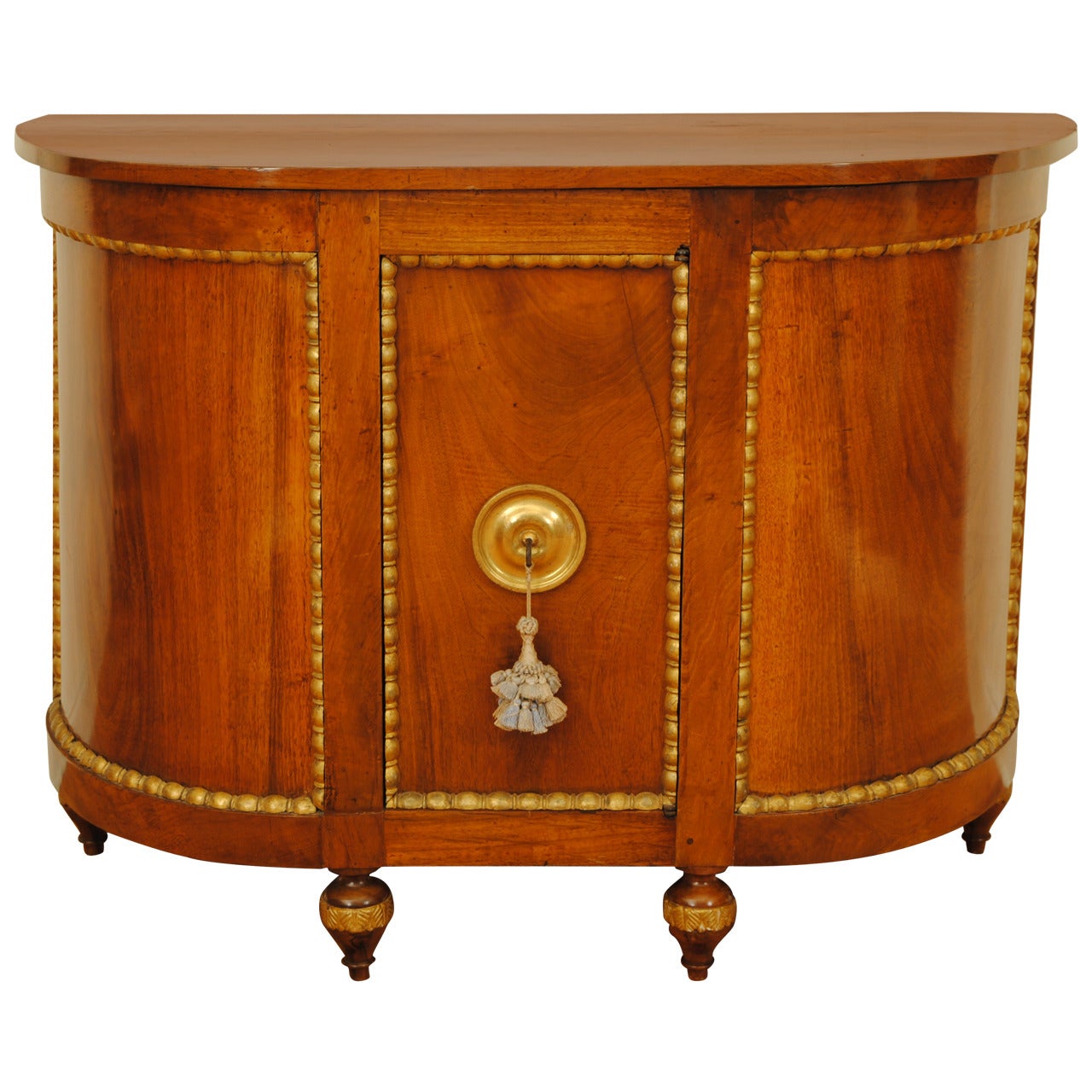 Tuscan Neoclassic Fruitwood and Giltwood One-Door Credenza, Early 19th Century