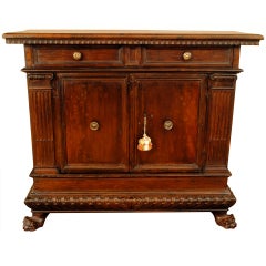 An Early 17th Century Italian Baroque Period Walnut Two Door Credenza