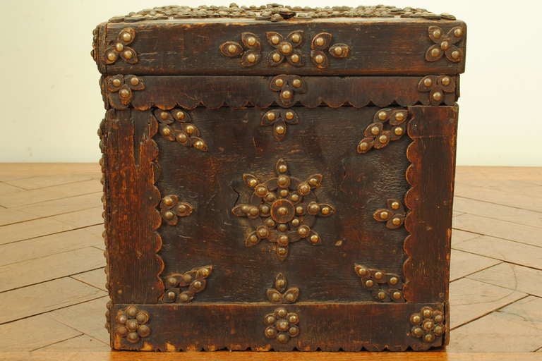 French A 2nd Half 19th Century Walnut and Brass Adorned Captain's Box