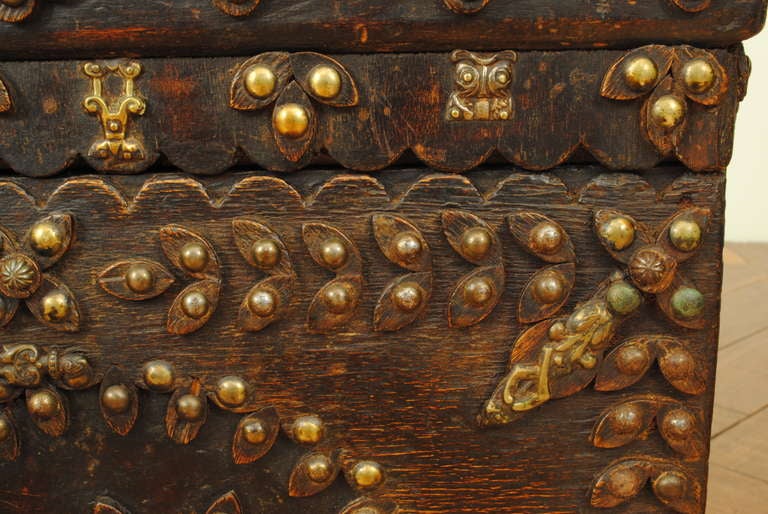 A 2nd Half 19th Century Walnut and Brass Adorned Captain's Box 5