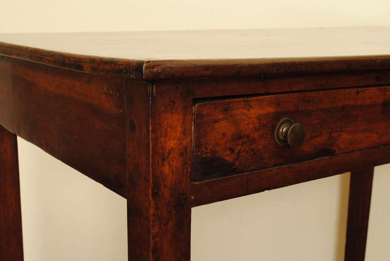 19th Century A French Walnut Neoclassic 1-Drawer Table, Early 19th C.