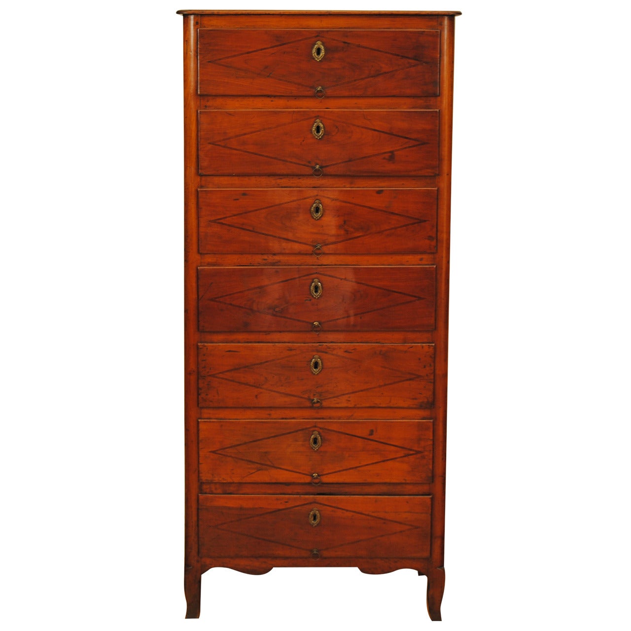 French Louis XV Period Fruitwood Semainier, Mid-18th Century