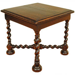 French LXIII Style Turned Walnut Low Table, Early 20th Century