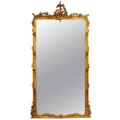 An Extraordinary and Massive French Rococo Revival Giltwood Mirror 12