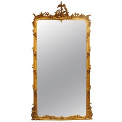 Extraordinaire et massif miroir en bois doré de style néo-rococo français