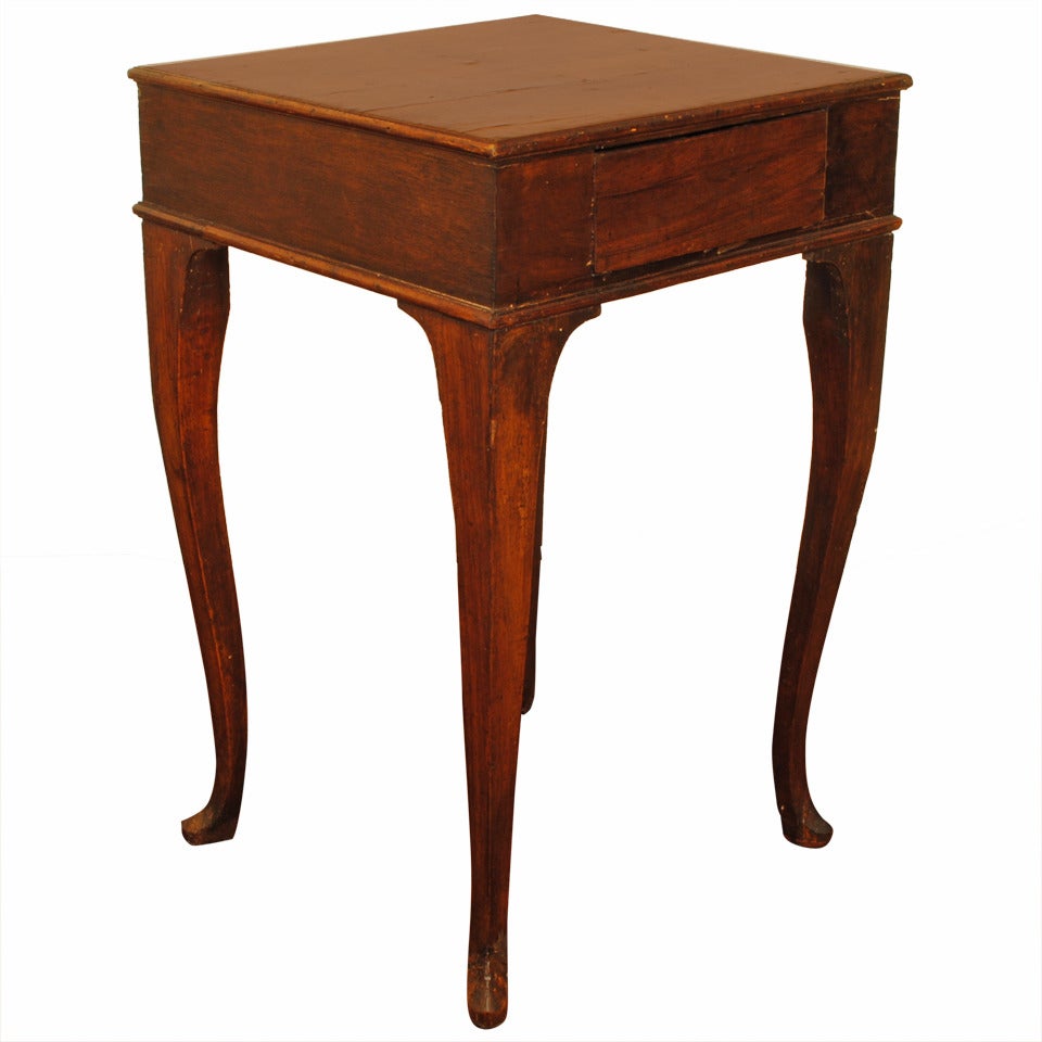 Italian Walnut Two-Drawer Table, Early 19th Century