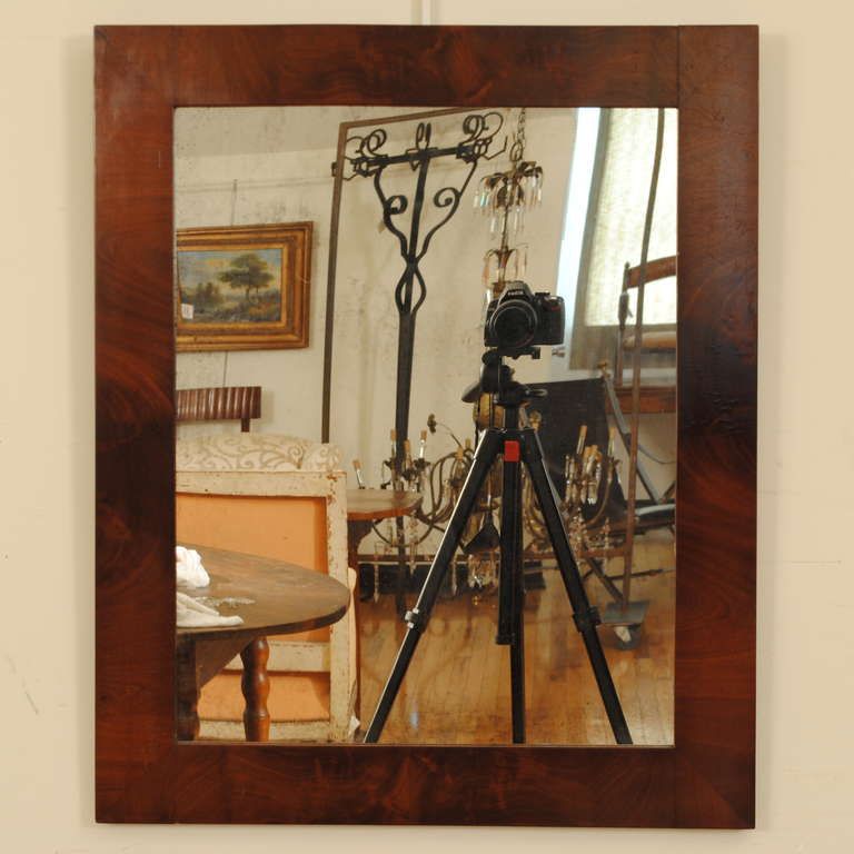 the rectangular frames veneered in figured mahogany and having later 