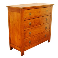 A French Late Neoclassical, 2nd Quarter 19th Cen. Fruitwood 4-Drawer Commode