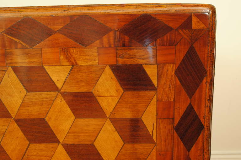 Large Italian Neoclassic, 19th Century Geometrically Veneered 1-Drawer Table 5
