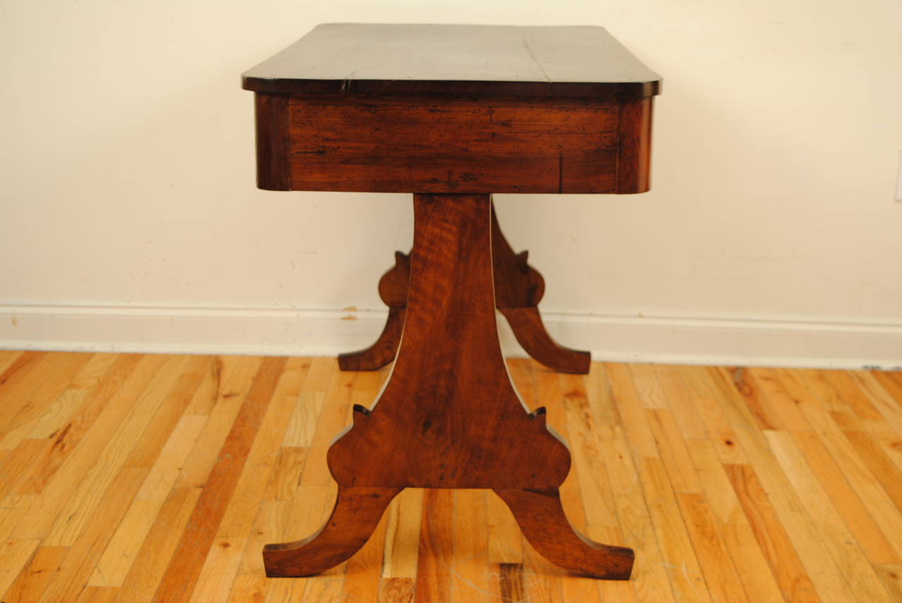 Neoclassical Italian, Tuscany, Walnut Three-Drawer Writing Table/Desk, 19th Century