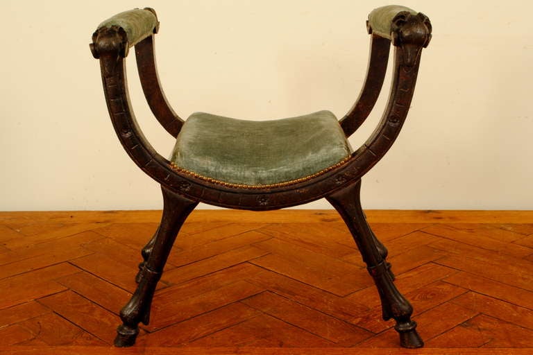 Neoclassical An Italian 2nd Quarter 18th Century Gesso, Walnut, and Upholstered Bench