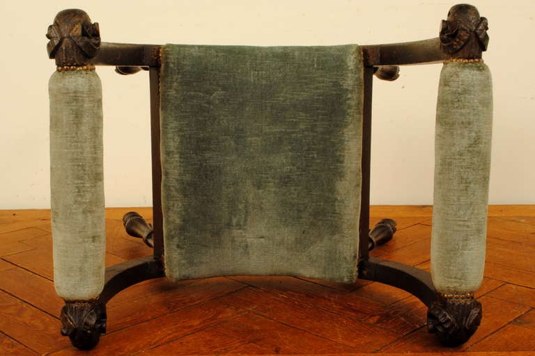 An Italian 2nd Quarter 18th Century Gesso, Walnut, and Upholstered Bench 3