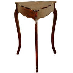 A French 19th Century Louis XV Style Carved Walnut Flip-Top Triangular Table